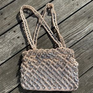 Handmade soda pop top crochet shoulder bag